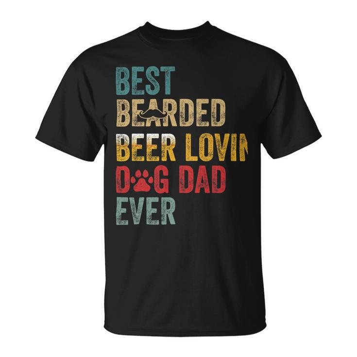 Beer Best Beards Beer Lovin Dog Dad Ever Father Papa Vintage Unisex T-Shirt