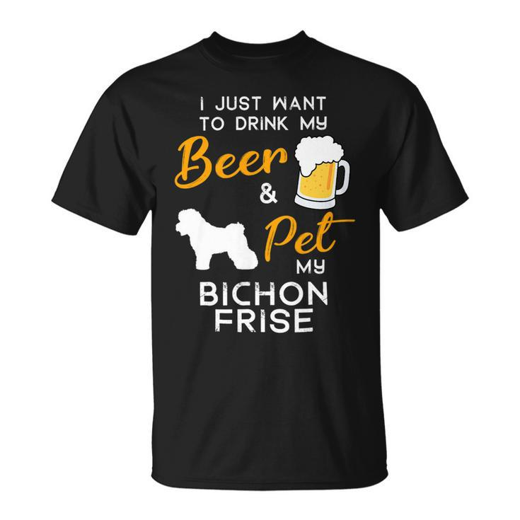 Beer Bichon Frise Dog Beer Lover Owner Christmas Birthday Gift Unisex T-Shirt
