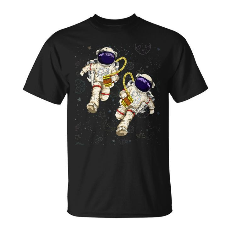 Beer Funny Astronauts Beer Drinking Scientist Outer Space Science Unisex T-Shirt