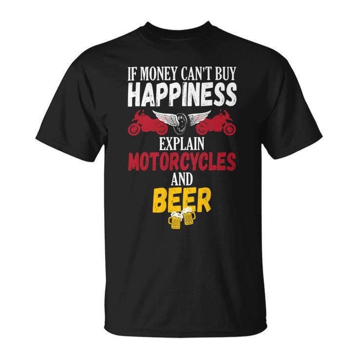 Beer Funny Beer Drinker Motorcycle Biker Unisex T-Shirt