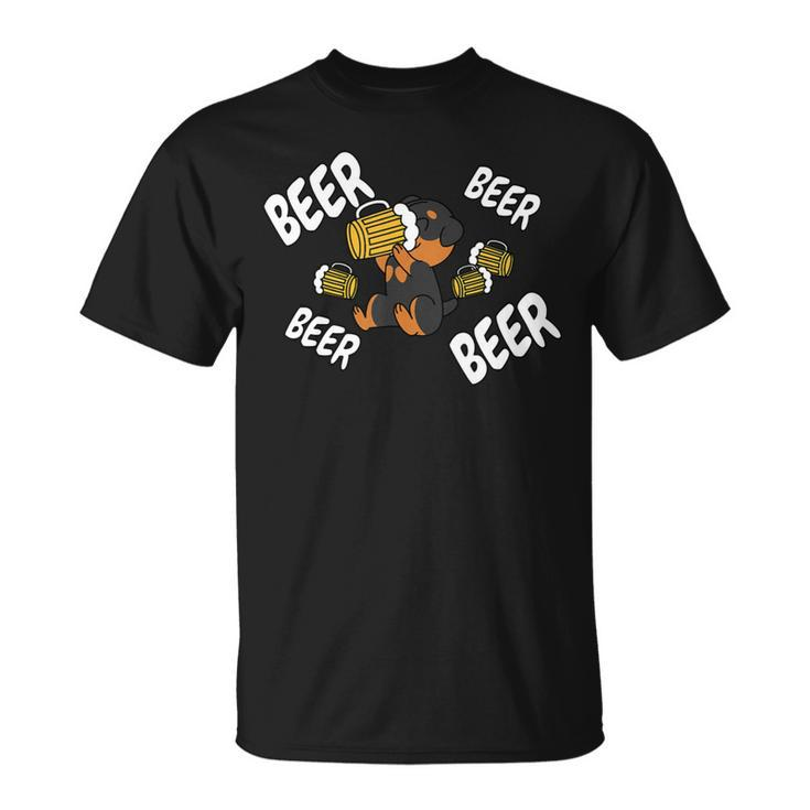 Beer Rottweiler Dog  Unisex T-Shirt