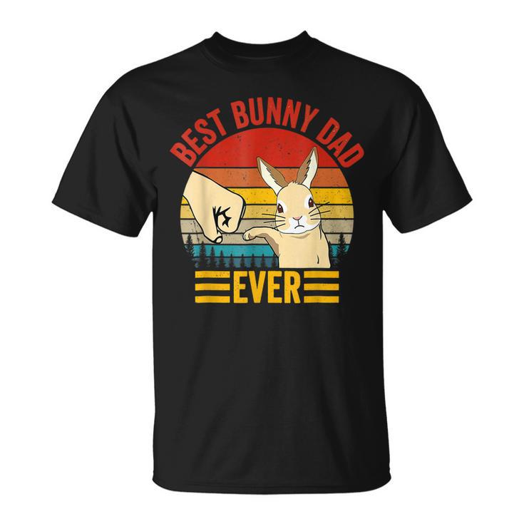 Best Bunny Dad Ever Vintage Rabbit Lover Father Day  Gift For Mens Unisex T-Shirt