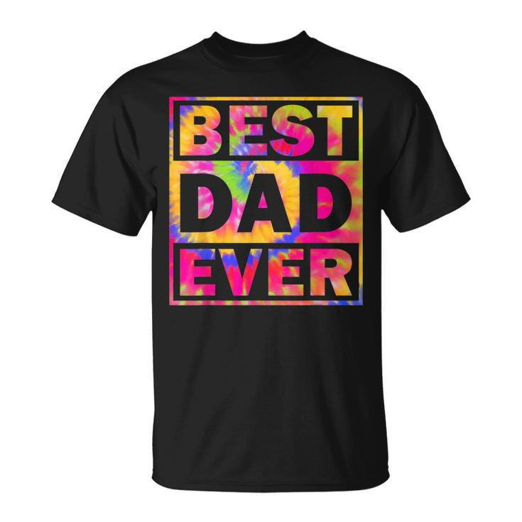 Best Dad Ever With Us Flag Tie Dye Fathers Day  Unisex T-Shirt