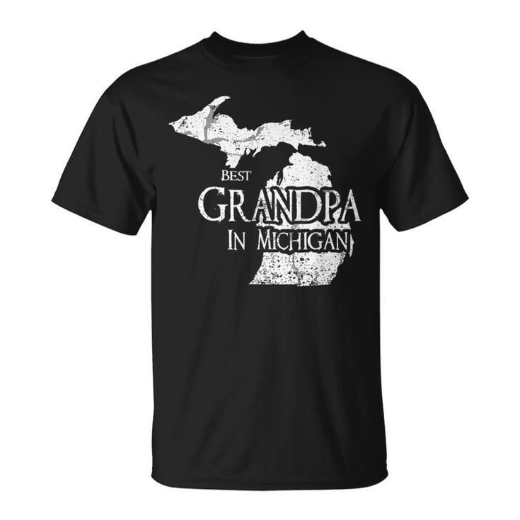 Best Grandpa In Michigan Funny Grandpa  Unisex T-Shirt