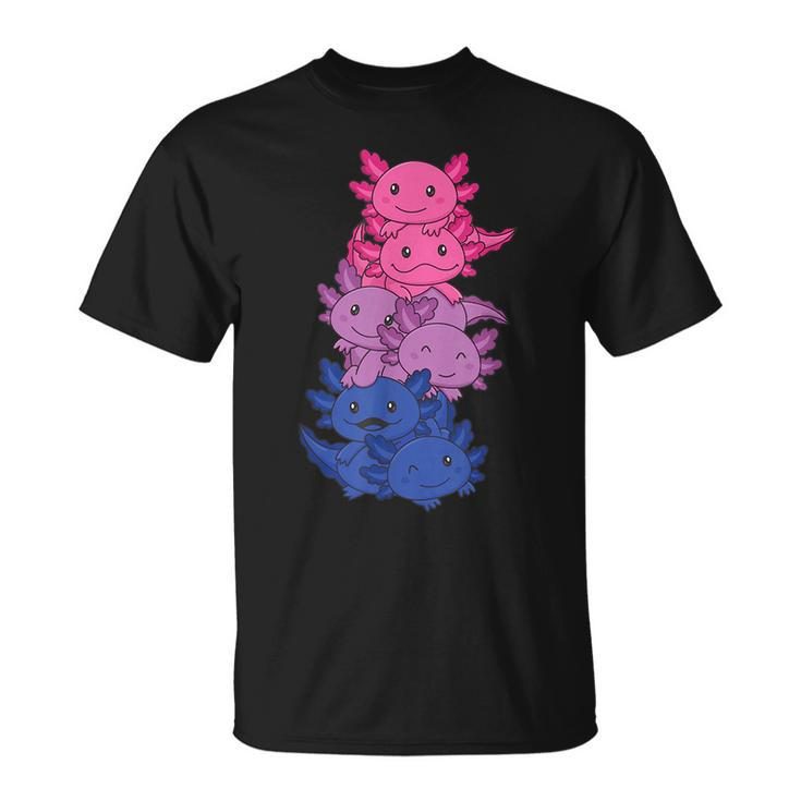 Bi Flag Gay Pride Lgbtq Axolotl T-shirt