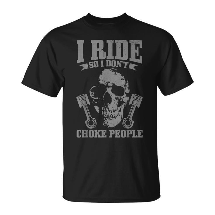 Biker Vintage Skull Motorcycle Funny Biker Unisex T-Shirt