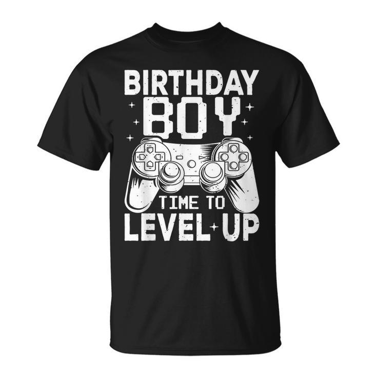 Birthday Boy Time To Level Up Kids Party Gift Video Gaming Unisex T-Shirt