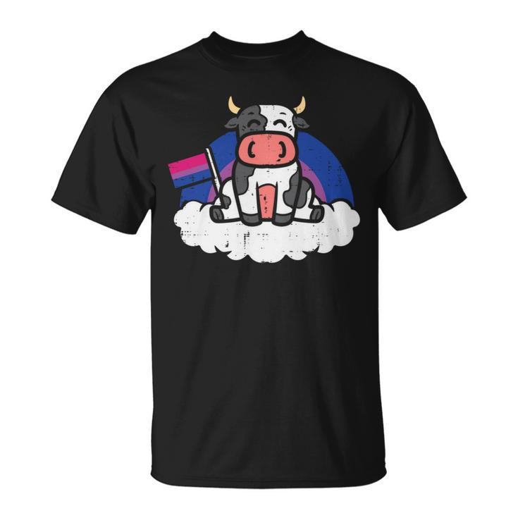 Bisexual Flag Cow Lgbt Bi Pride Stuff Farmer Animal   Unisex T-Shirt