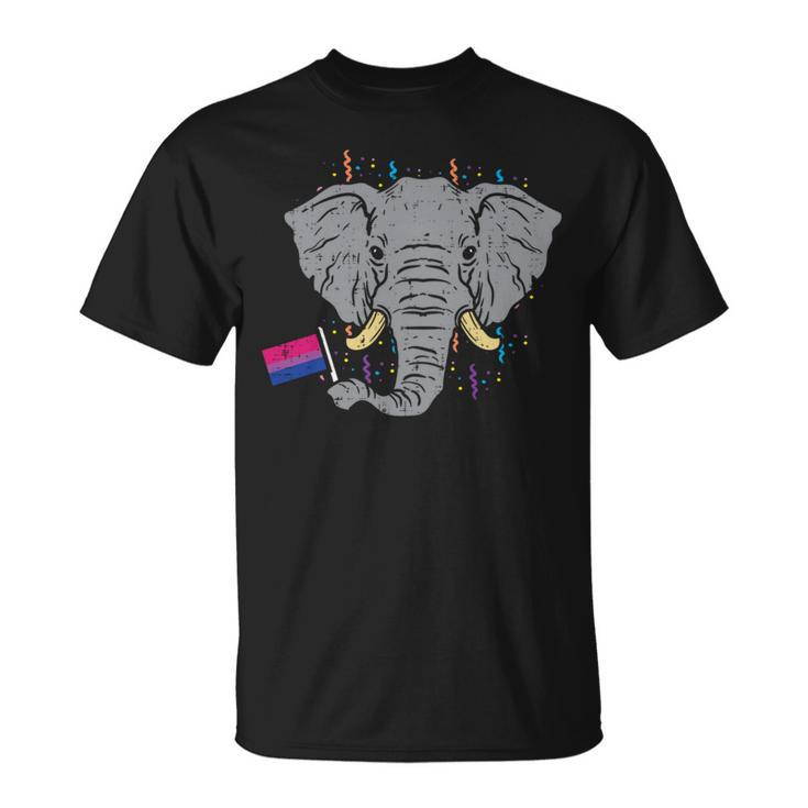 Bisexual Flag Elephant Lgbt Bi Pride Stuff Animal   Unisex T-Shirt