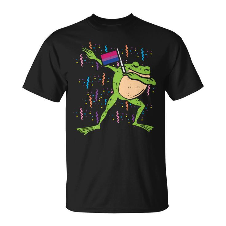 Bisexual Flag Frog Dab Lgbt Bi Pride Stuff Animal   Unisex T-Shirt