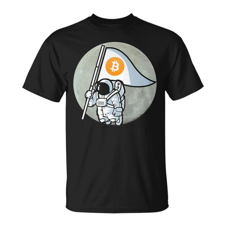 Bitcoin Cryptocurrency Astronaut Future Funny Moon Moon Funny Gifts Unisex T-Shirt