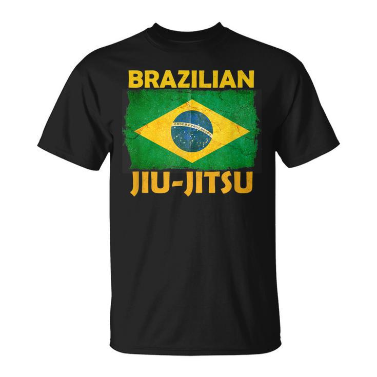 Bjj Brazilian Jiu Jitsu Distressed Flag Novelty T-Shirt