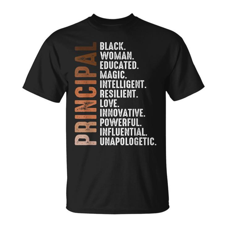 Black Educated Principal History Month Melanin Proud African T-Shirt