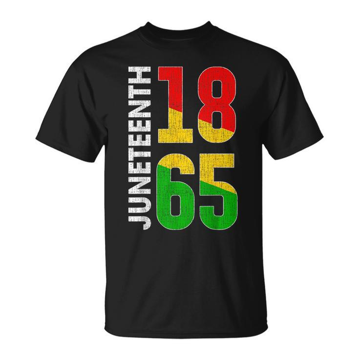 Black Proud African American For Junenth Day 1865 Freedom  Unisex T-Shirt