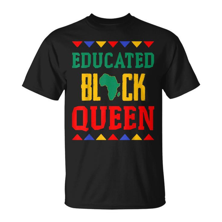 Black Queen Educated African Pride Dashiki T-Shirt