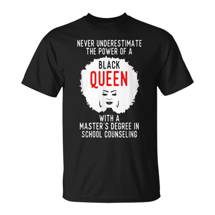 Black Queen Power School Counseling Masters Graduation  Unisex T-Shirt