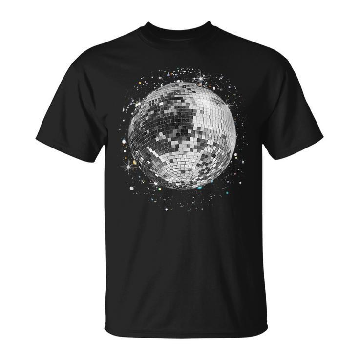 Black And White Disco Ball Club Retro T-Shirt