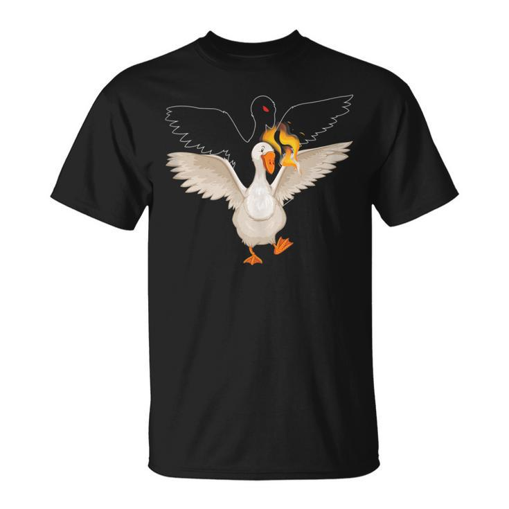 Black White Goose | Goodness Evil | Angel Devil  Unisex T-Shirt