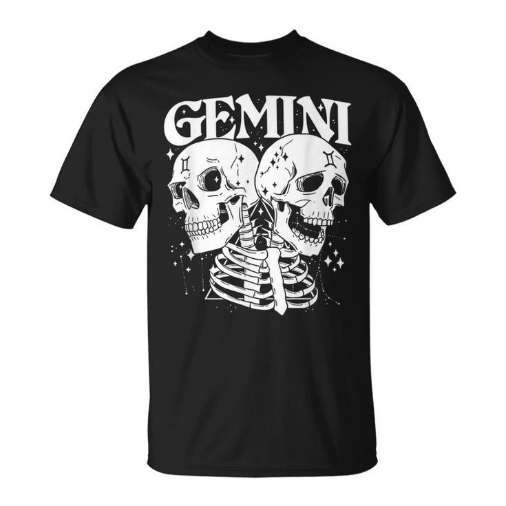 Blackcraft Zodiac Signs Gemini Skull Magical Witch Earth  Unisex T-Shirt