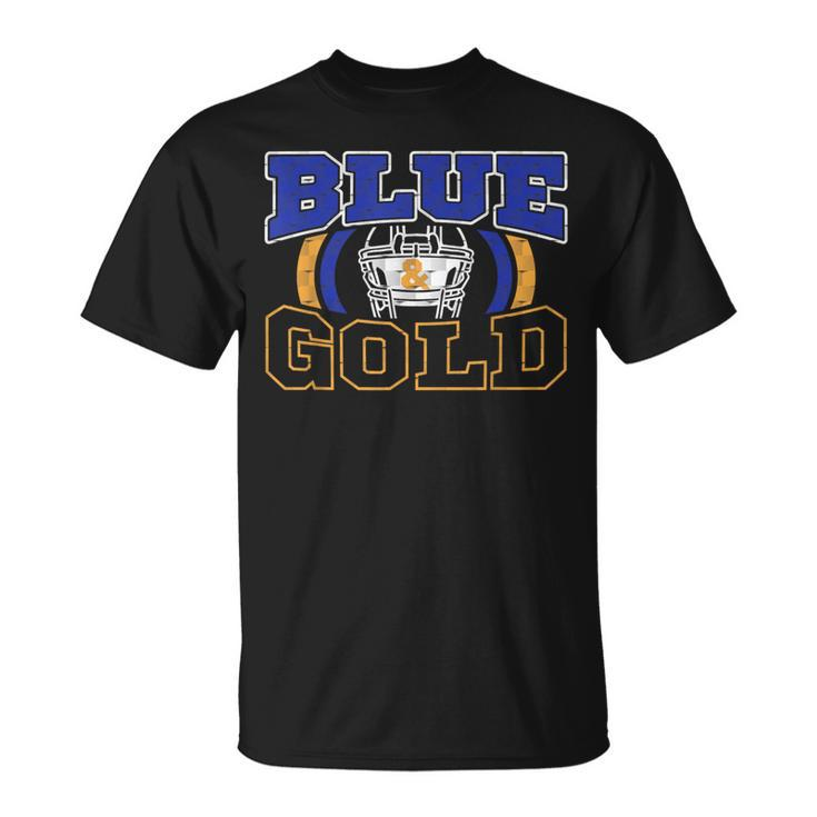 Blue And Gold Football Game Day Group Home Team School T-Shirt