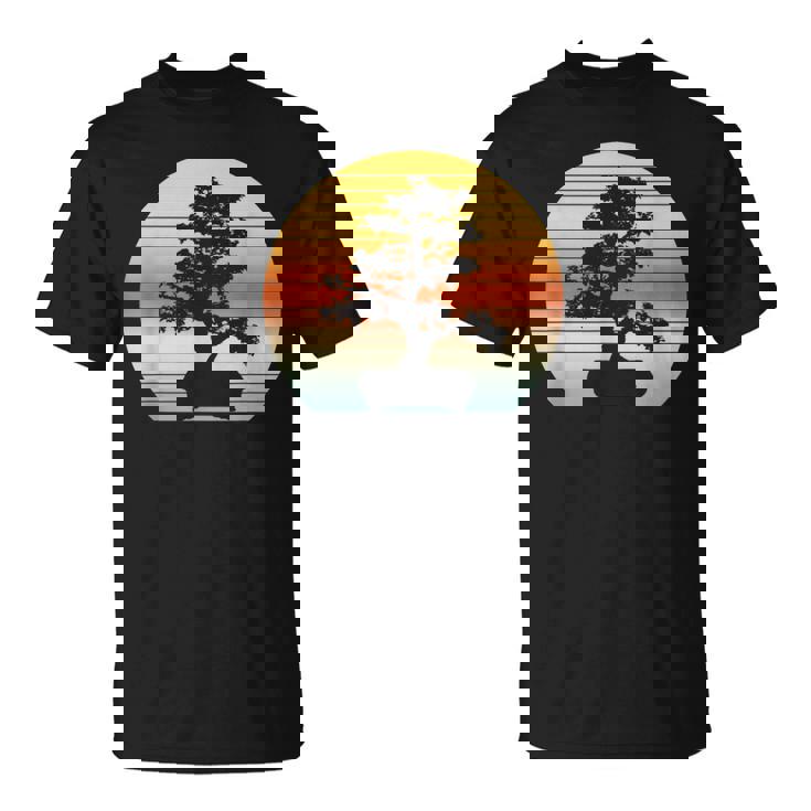 Bonsai Tree Vintage Japanese Bonsai Tree Sun T-Shirt