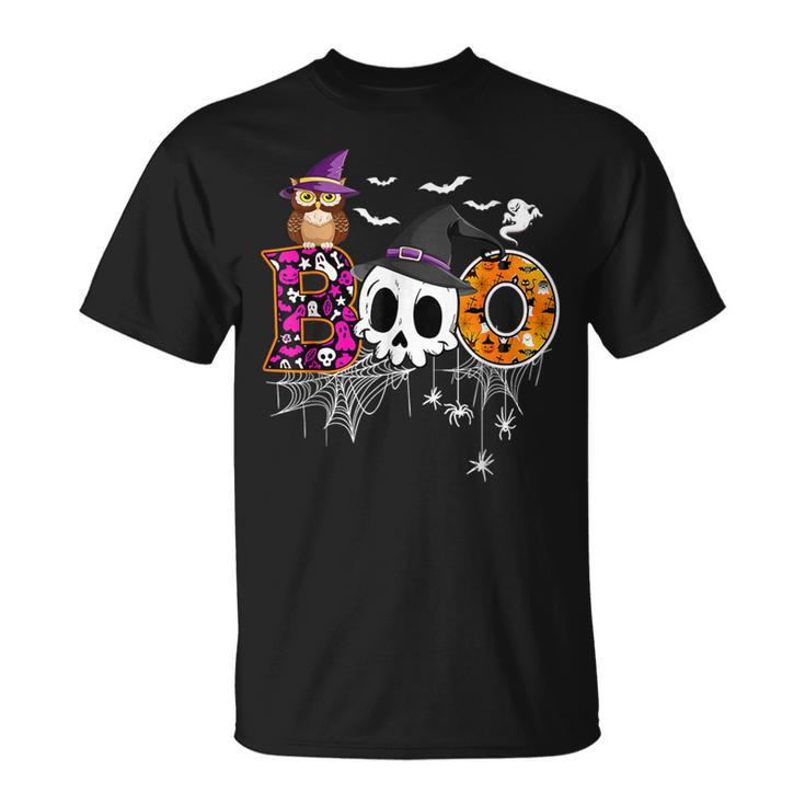 Boo Skull Own Witch's Hat And Ghost Halloween Costume T-Shirt