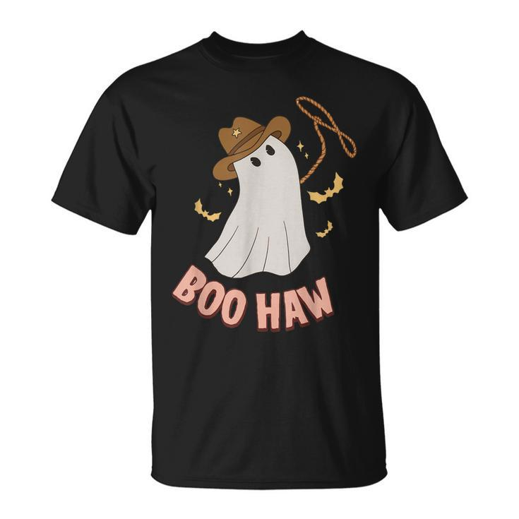 Boohaw  Ghost Halloween Cowboy Cowgirl Costume Retro Unisex T-Shirt