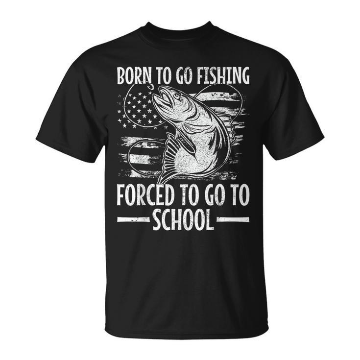 Born To Go Fishing Bass Fish Fisherman Boy Kid Fishing T-Shirt