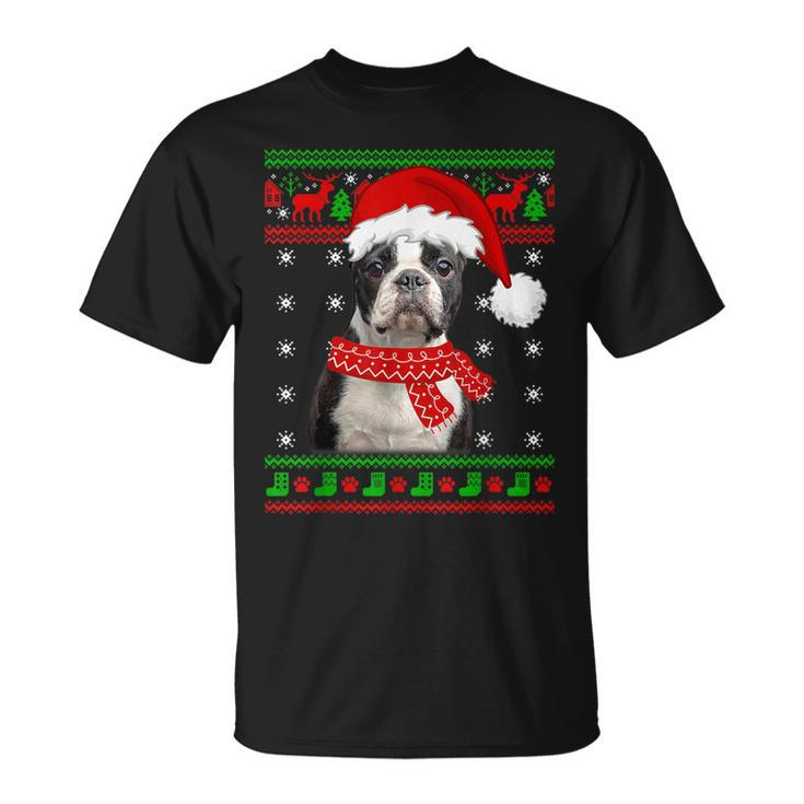 Boston Terrier Dog Ugly Sweater Christmas Puppy Dog Lover T-Shirt