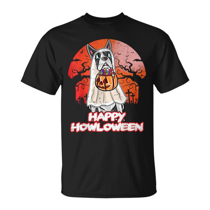 Boston Terrier Happy Halloween Costume Ghost T-Shirt