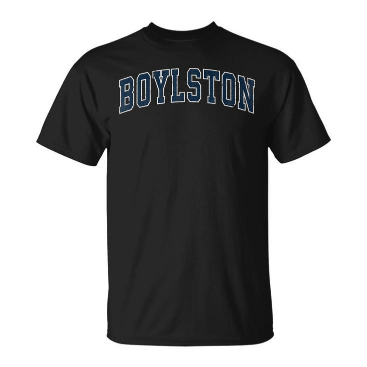 Boylston Massachusetts Ma Vintage Sports Navy T-Shirt