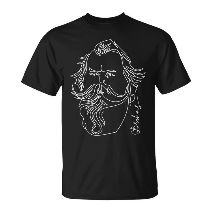 Brahms Great Composers Classical Portrait T-Shirt