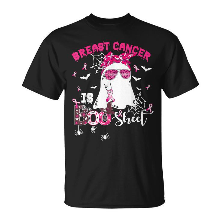 Breast Cancer Is Boo Sheet Cool Ghost Pink Ribbon Halloween T-Shirt