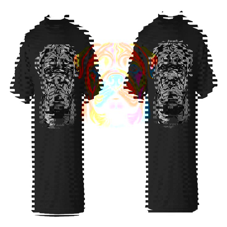 Bullmastiff Mom Or Dad Colorful Puppy Dog Lover Cute Black Unisex T-Shirt