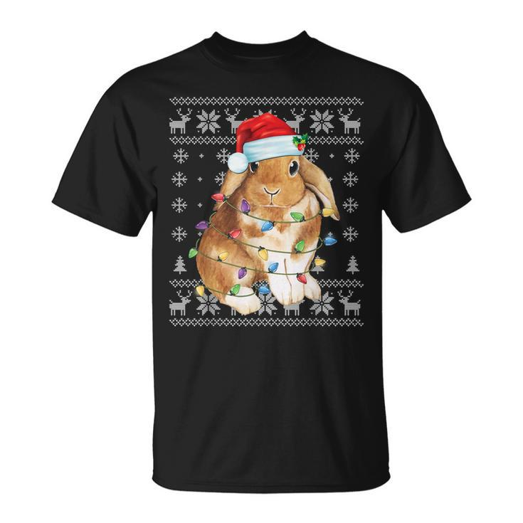 Bunny Rabbit Christmas Ugly Sweater Xmas Tree Decor T-Shirt