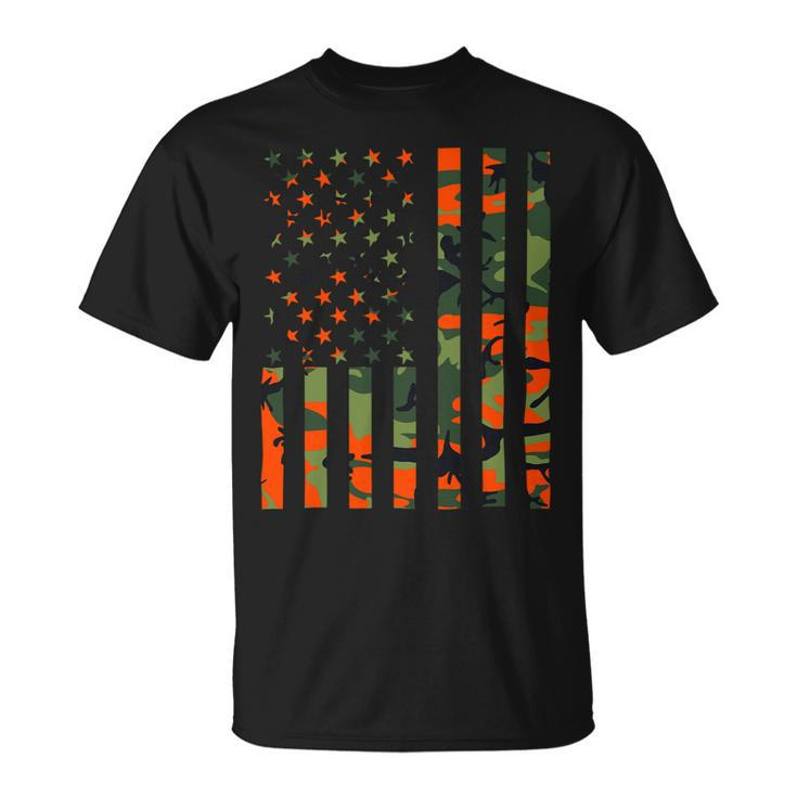 Camouflage American Flag For Hunters And Men Women Patriots Unisex T-Shirt