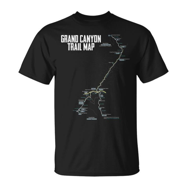 Camp Grand Canyon National Park Trail Map Camping Hiking  Unisex T-Shirt