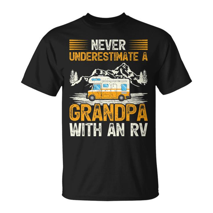 Camping Lover Never Underestimate A Grandpa With An Rv T-Shirt