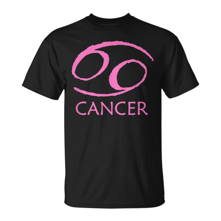Cancer Zodiac Sign Pink Symbol Stars June July Birthday Gift Unisex T-Shirt