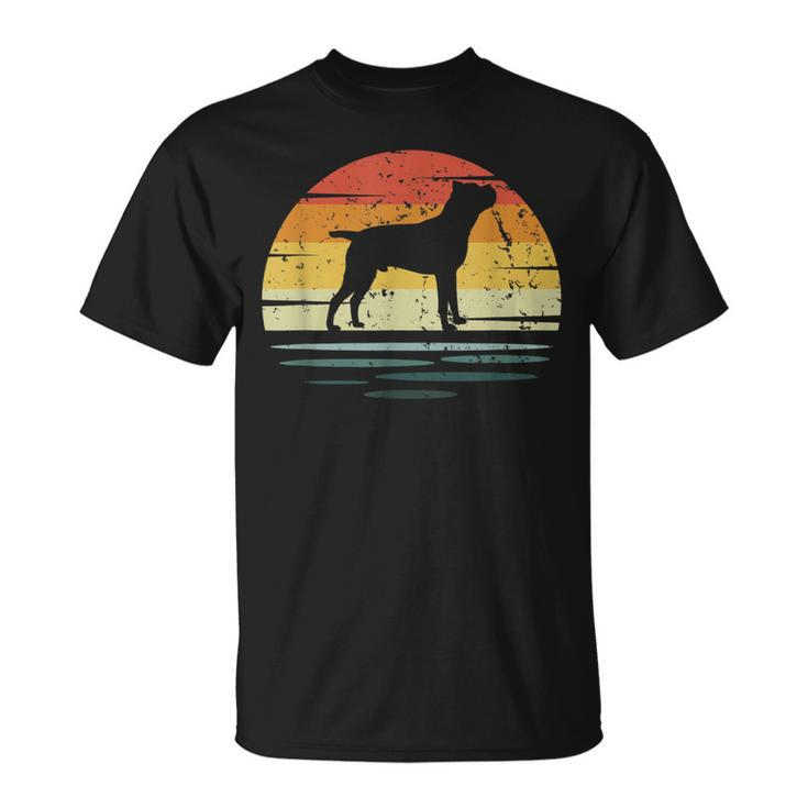 Cane Corso Dog Vintage Italian Mastiff Silhouette Sunset  Unisex T-Shirt