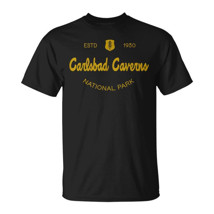 Carlsbad Caverns National Park Classic Script Style Text T-Shirt