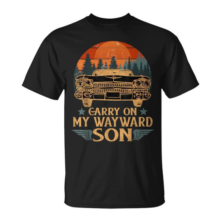 Carry On My Wayward Son Vintage Retro Funny Patriotic Patriotic Funny Gifts Unisex T-Shirt