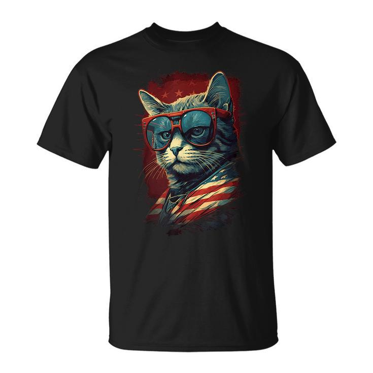 Cat 4Th Of July Meowica Patriotic  Unisex T-Shirt