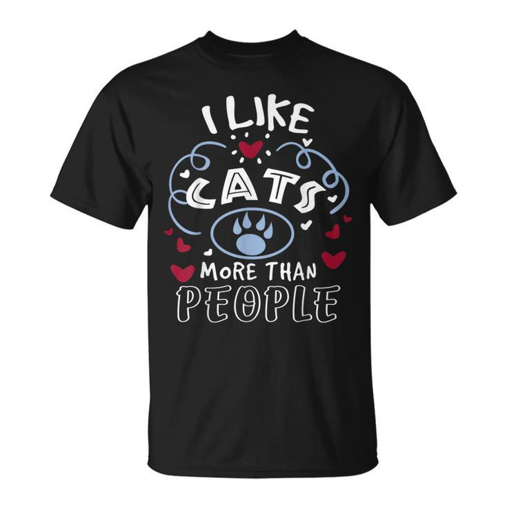 Cat Lover I Like Cats More Than People T-shirt