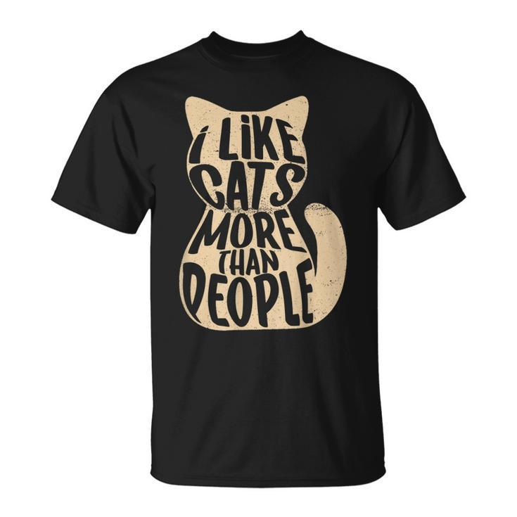 I Like Cats More Than People Cat Lover T-shirt