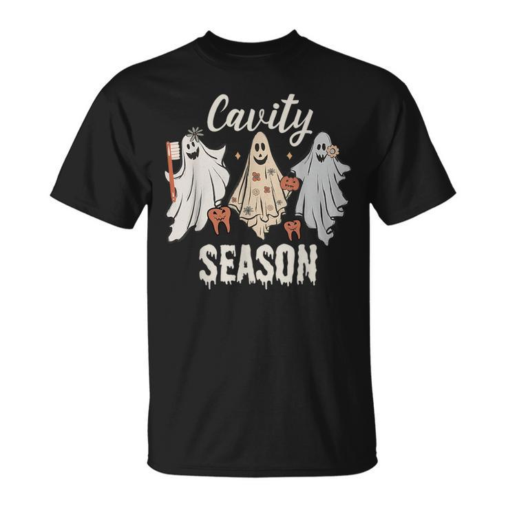 Cavity Season Halloween Dental Ghosts And Toothbrush T-Shirt