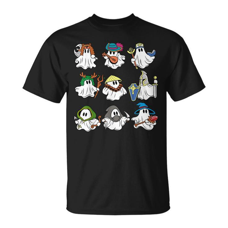 Character Classes Rpg Gamer Cute Ghost Nerdy For Halloween T-Shirt
