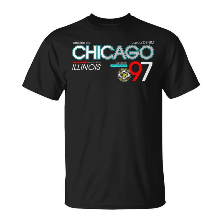 Chicago City Flag Downtown Skyline Chicago 3 Unisex T-Shirt