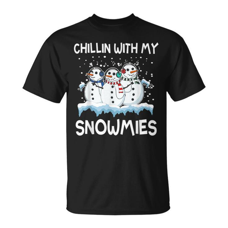 Chillin With My Snowmies Ugly Christmas Sweater Style T-Shirt