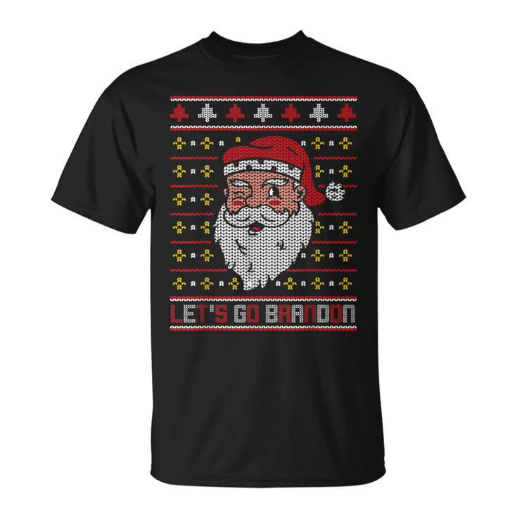 Christmas Let's Go Brandon Santa Claus Ugly Sweater T-Shirt